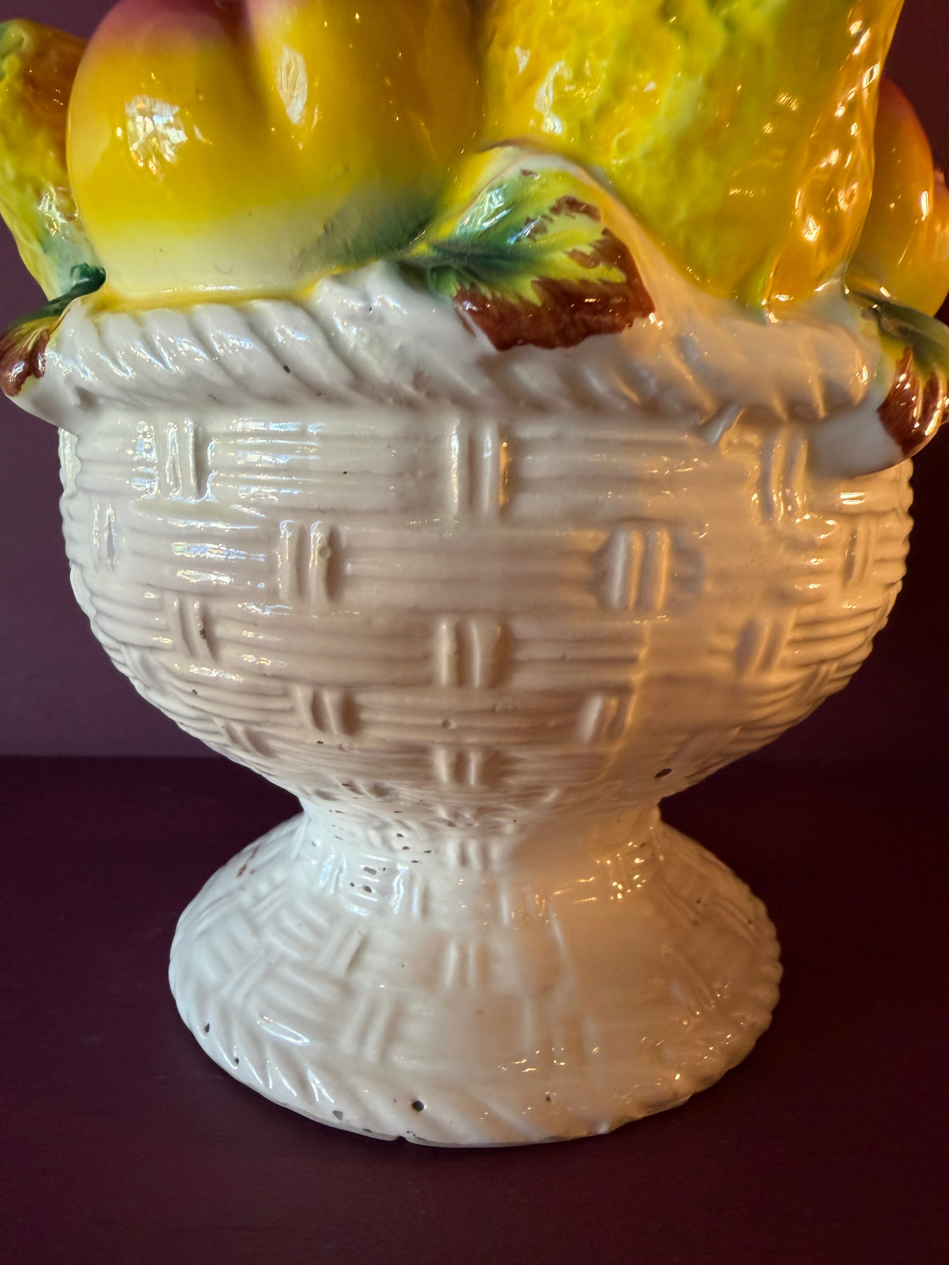 Vintage Italian Tole Ceramic Fruit Tower Sculpture CANDID HOME