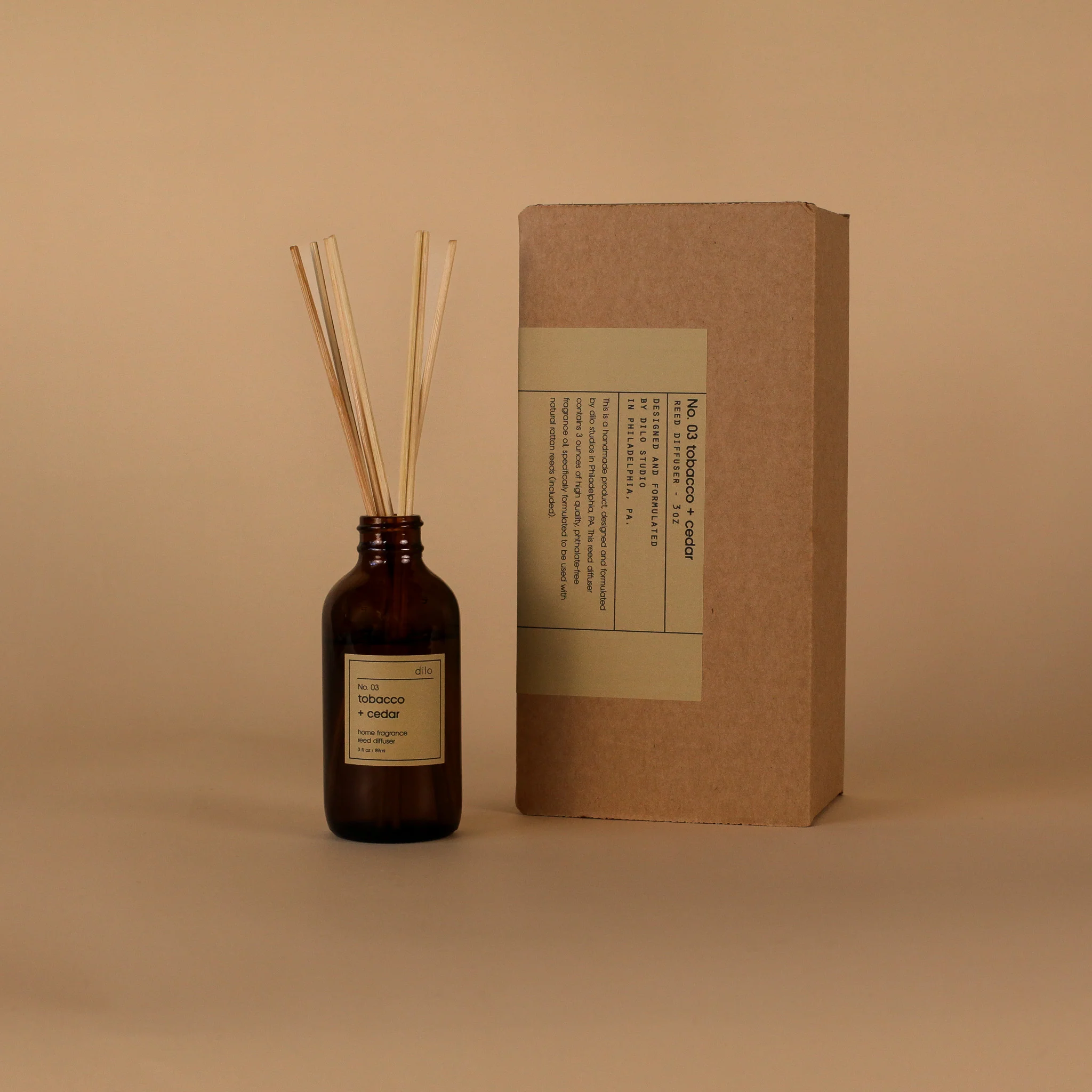 Reed Diffuser Set by Dilo Candles Dilo Tobacco and Cedar  