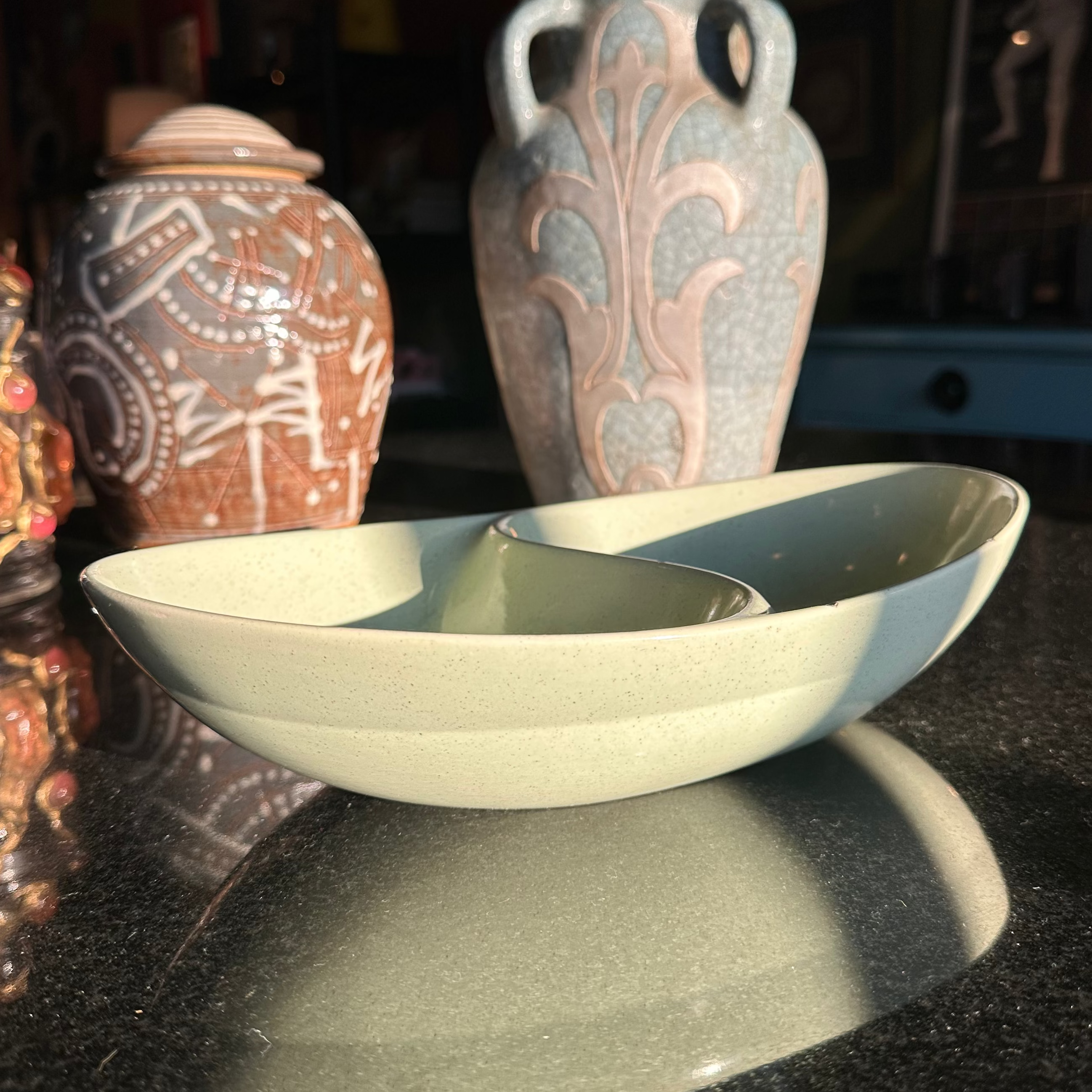 Mid-Century Ceramic Divided Serving Bowl Serving Bowl CANDID HOME