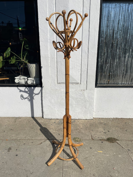 1960’s Italian Coat Rack - Rattan and Bamboo Coat rack CANDID HOME   