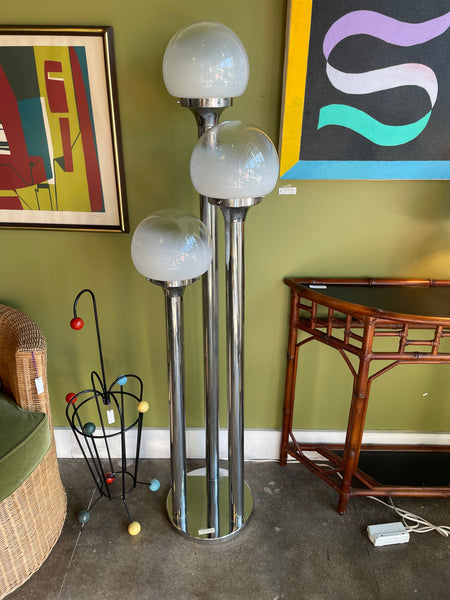 1970’s 3 Globe Chrome Floor Lamp - Carlo Nason for Mazzega lamp CANDID HOME   