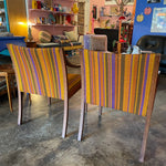 1960’s Mid-Century Striped Armchairs - A Pair Chairs CANDID HOME