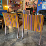1960’s Mid-Century Striped Armchairs - A Pair Chairs CANDID HOME