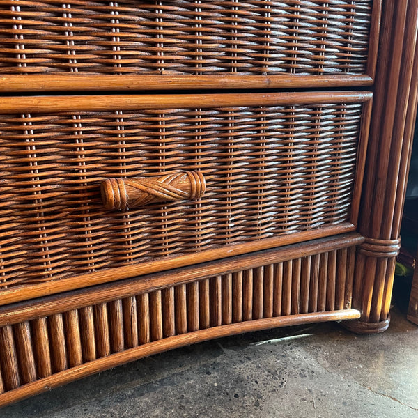 1970's Rattan Lowboy 6 Drawer Dresser - 60" L Dresser CANDID HOME