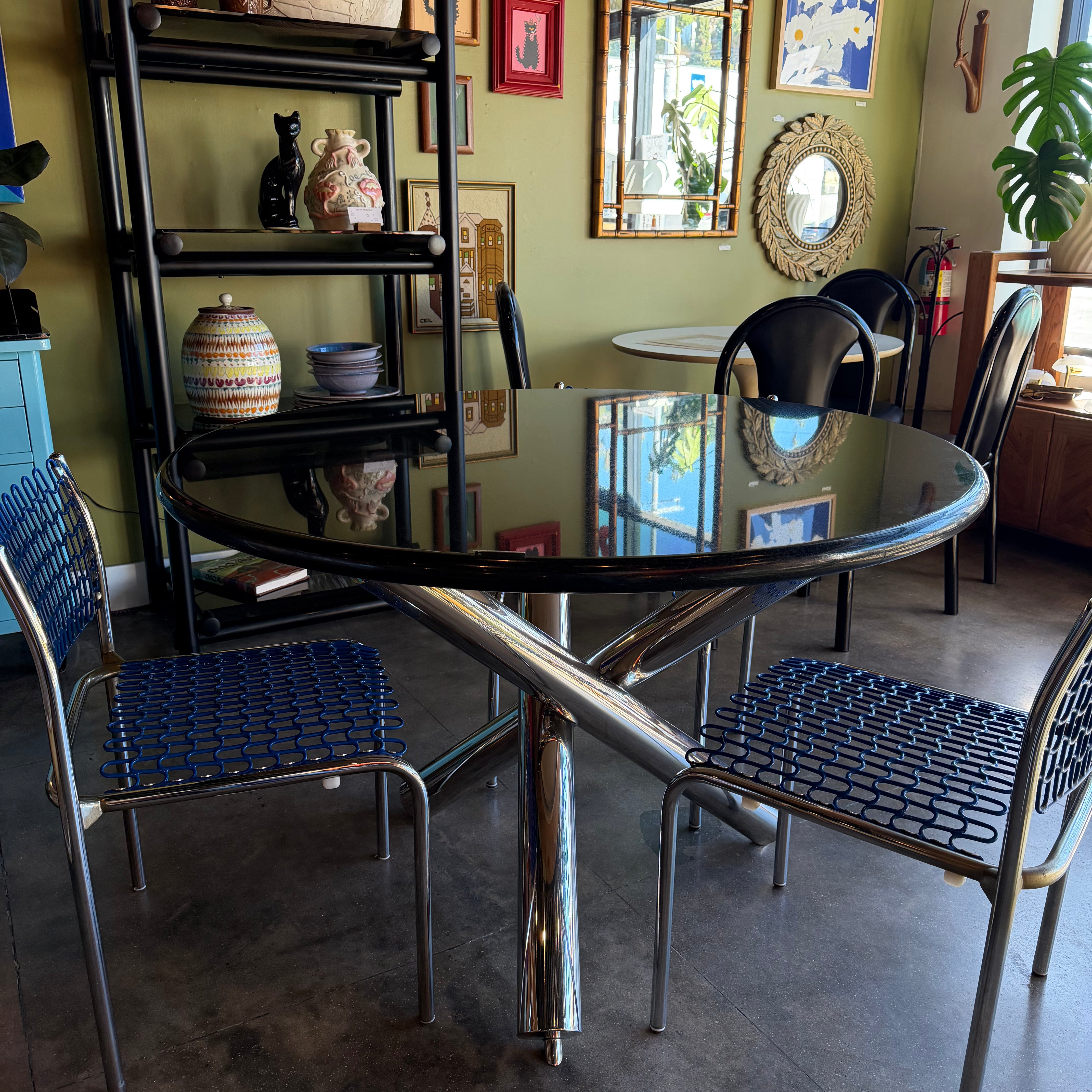 Vintage "Van Dyck" Chrome + Granite Dining Table by Minotti Tables CANDID HOME