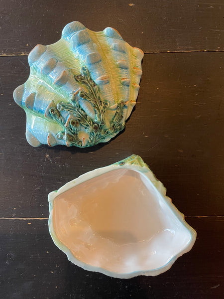 Vintage Italian Ceramic Clam Jewelry Box by Vietri jewelry box CANDID HOME