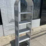 1970's Wicker Shelving Unit - 73" Tall Storage Hooks & Racks CANDID HOME