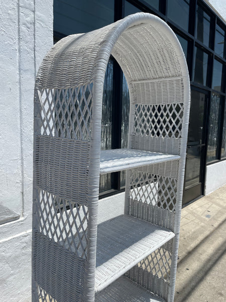 1970's Wicker Shelving Unit - 73" Tall