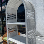 1970's Wicker Shelving Unit - 73" Tall Storage Hooks & Racks CANDID HOME