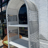 1970's Wicker Shelving Unit - 73" Tall Storage Hooks & Racks CANDID HOME