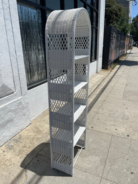 1970's Wicker Shelving Unit - 73" Tall