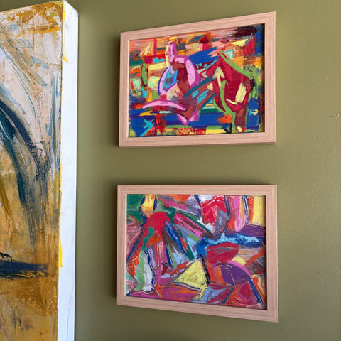 Abstract Framed Canvas by Dawn Leahy - 13" x 10.5" Artwork CANDID HOME