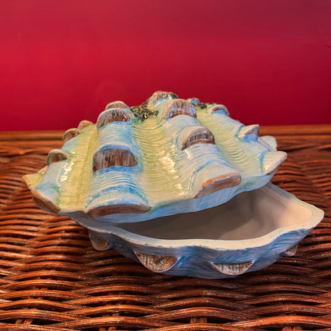 Vintage Italian Ceramic Clam Jewelry Box by Vietri