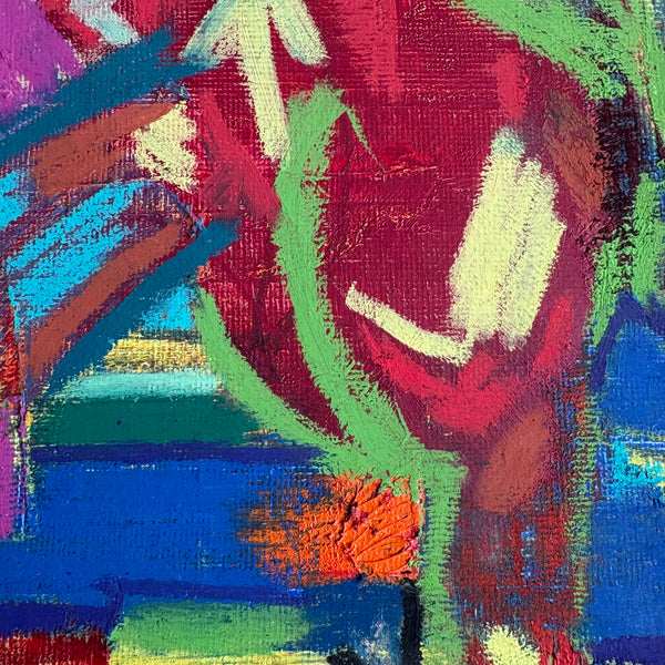 Abstract Framed Pastels on Canvas by Dawn Leahy - 13" x 10.5" Artwork CANDID HOME