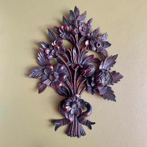 Vintage Italian Floral Wall Hanging Art CANDID HOME