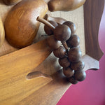 1970's Wooden Fruit on Linen Framed Art - 28" x 26" Art CANDID HOME