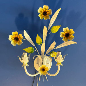 Vintage Italian Tole Floral Sconce Lighting CANDID HOME