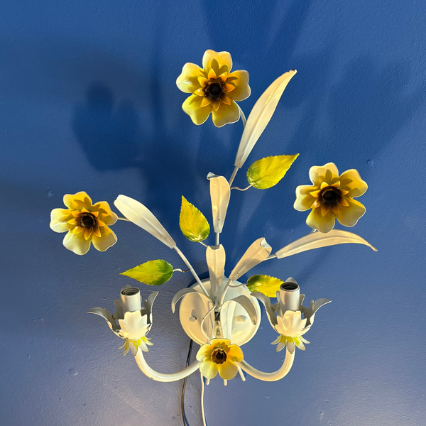 Vintage Italian Tole Floral Sconce Lighting CANDID HOME