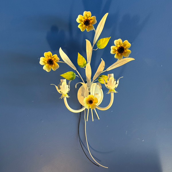 Vintage Italian Tole Floral Sconce Lighting CANDID HOME