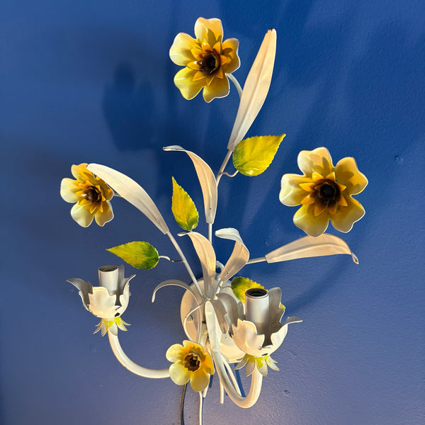 Vintage Italian Tole Floral Sconce Lighting CANDID HOME