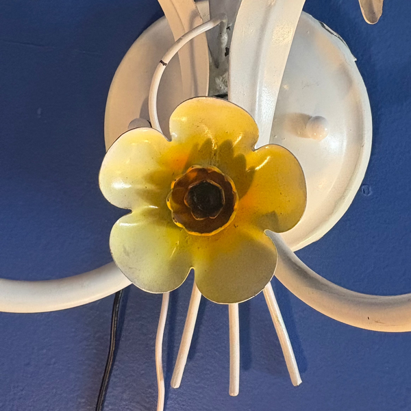 Vintage Italian Tole Floral Sconce Lighting CANDID HOME