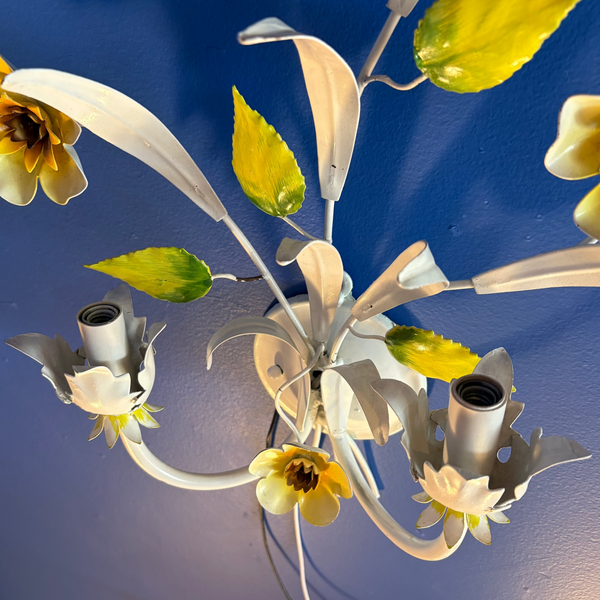 Vintage Italian Tole Floral Sconce Lighting CANDID HOME