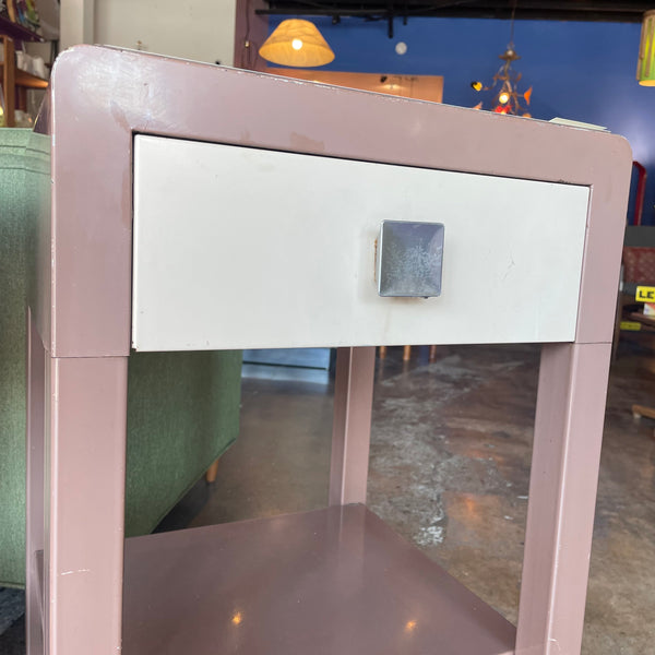 1940's Vintage Simmons Furniture Metal Nightstands - A Pair Nightstand CANDID HOME