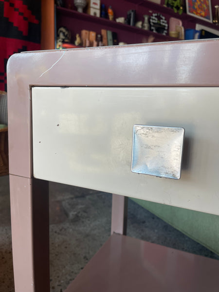 1940's Vintage Simmons Furniture Metal Nightstands - A Pair Nightstand CANDID HOME