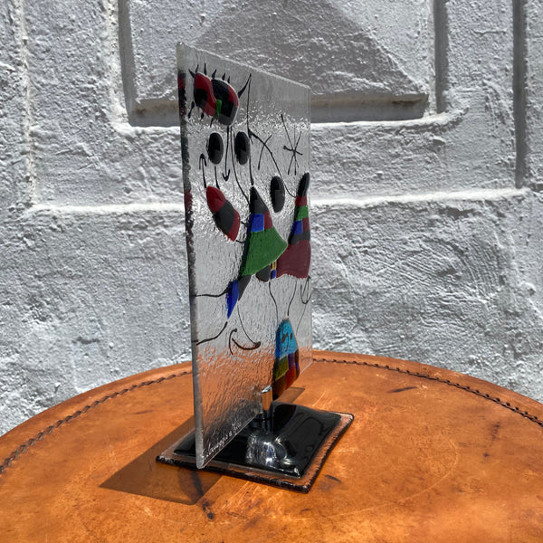 Glass Art in the Style of Miró Glass Art candid vintage   