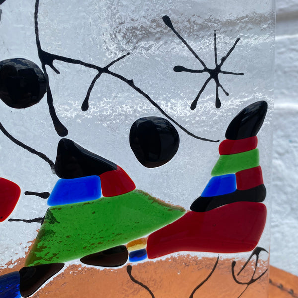 Glass Art in the Style of Miró Glass Art candid vintage   