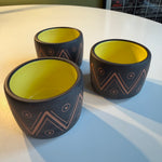 Vintage Mexican Ceramic Cups - Set of 3 Drinking Glasses CANDID HOME