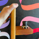 1970's Scandinavian Oak + Glass Sconces - A Pair sconce doodad