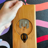 1970's Scandinavian Oak + Glass Sconces - A Pair sconce doodad