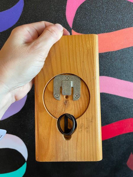 1970's Scandinavian Oak + Glass Sconces - A Pair sconce doodad