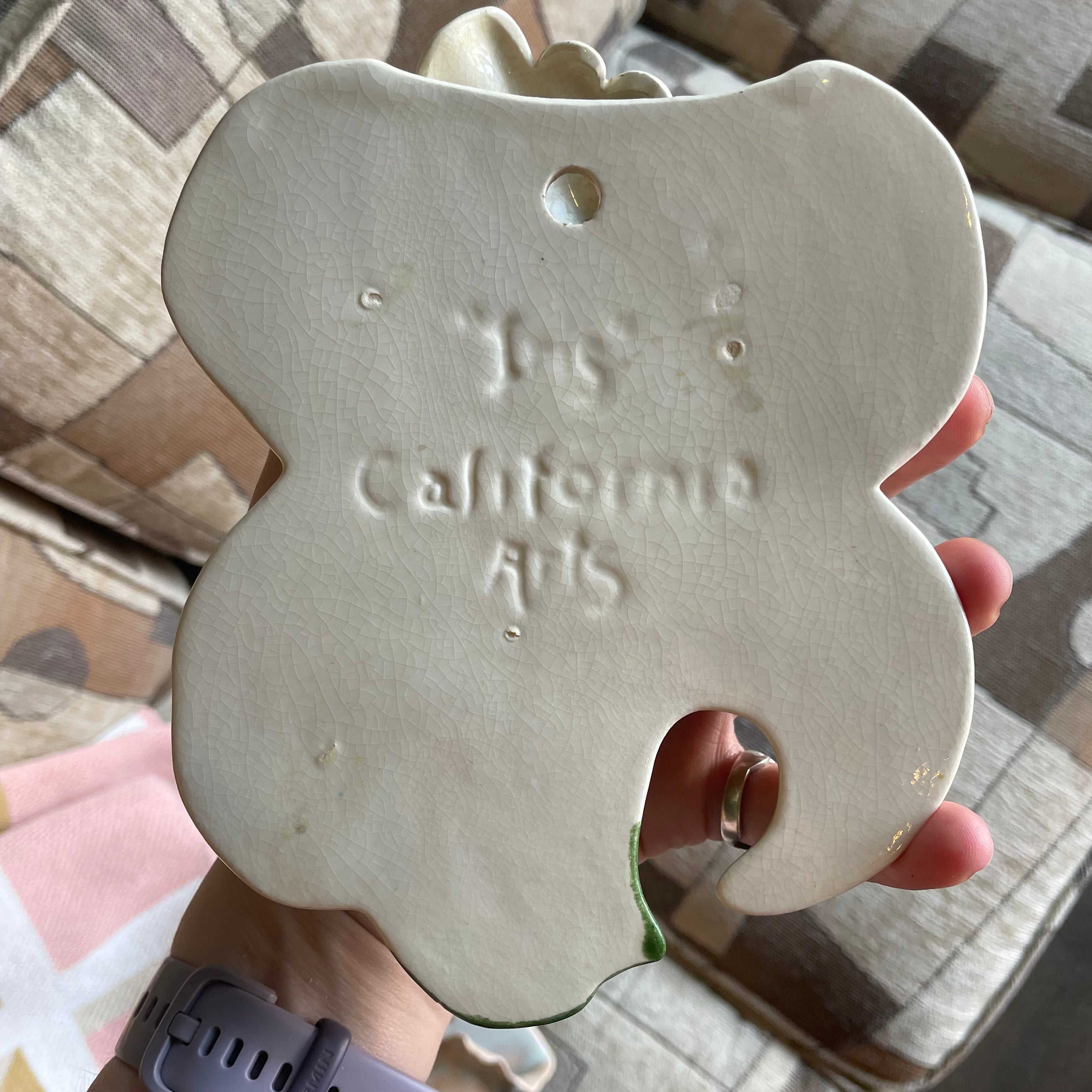 1940's Ceramic Iris Wall Pocket planter CANDID HOME