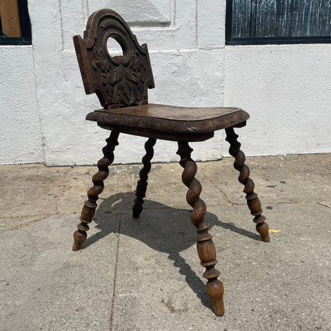 Antique 18th Century Carved Oak Chair