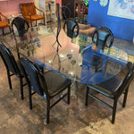 1980's Black Vinyl Dining Chairs - 4 Available Chairs jack