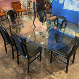 1980's Black Vinyl Dining Chairs - 4 Available Chairs jack