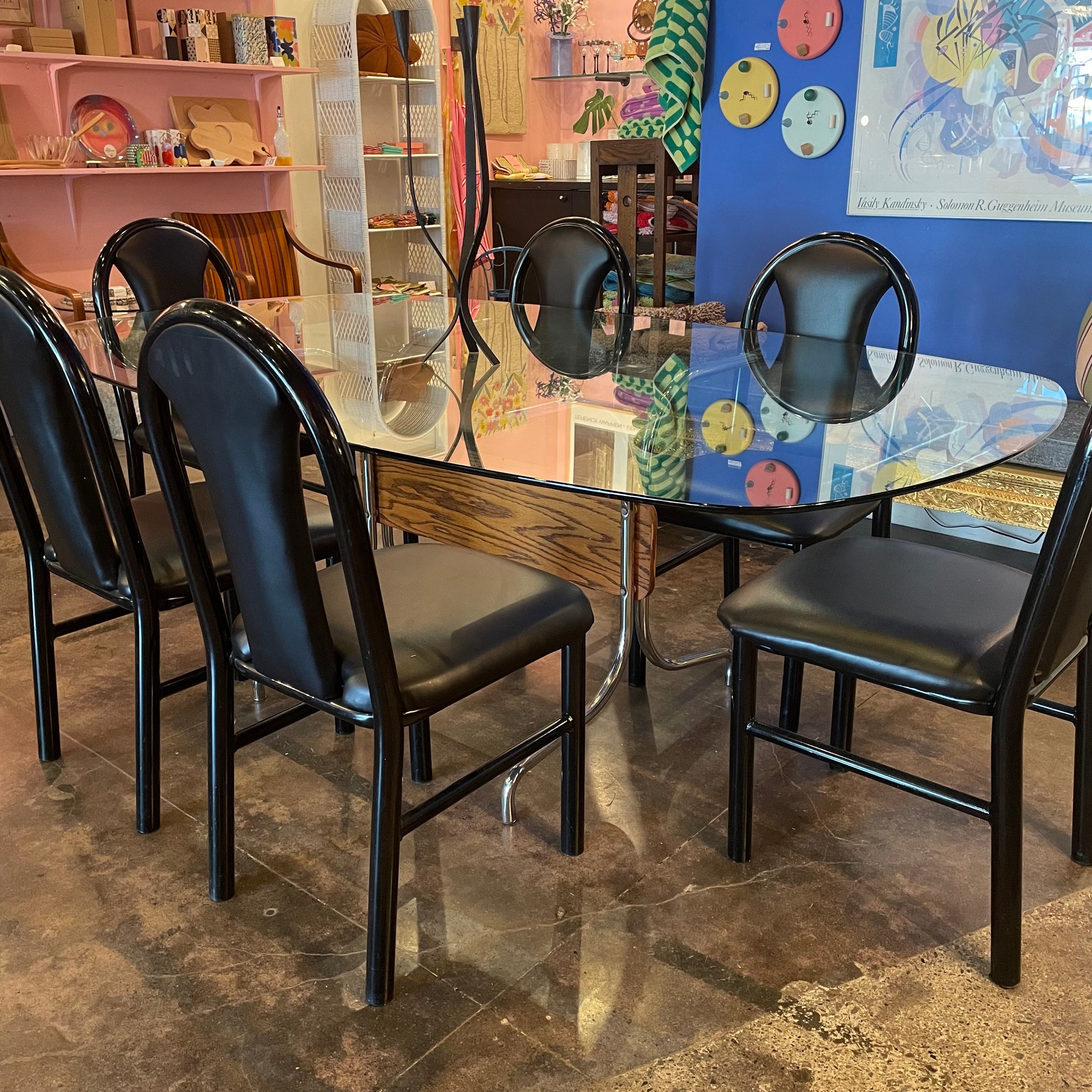 1970's Chrome + Glass Dining Table Dining table jack