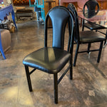 1980's Black Vinyl Dining Chairs - 4 Available Chairs jack