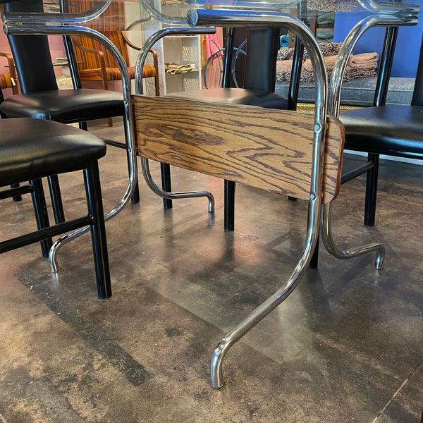 1970's Chrome + Glass Dining Table Dining table jack
