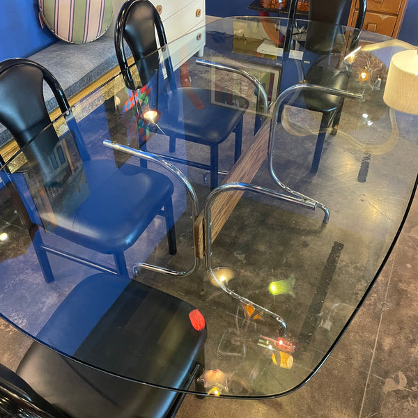 1970's Chrome + Glass Dining Table Dining table jack
