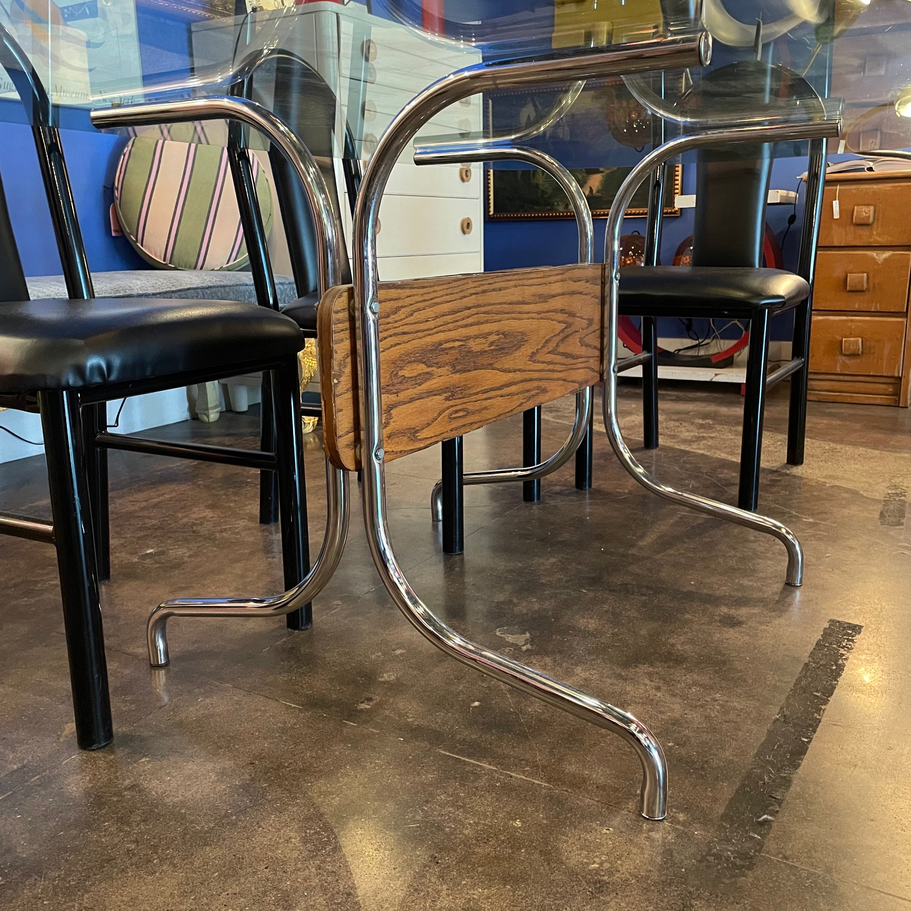 1970's Chrome + Glass Dining Table Dining table jack