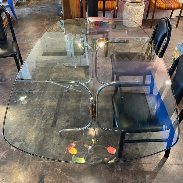 1970's Chrome + Glass Dining Table Dining table jack