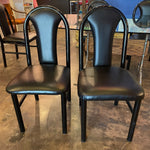 1980's Black Vinyl Dining Chairs - 4 Available Chairs jack