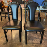 1980's Black Vinyl Dining Chairs - 4 Available Chairs jack