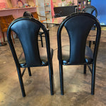 1980's Black Vinyl Dining Chairs - 4 Available Chairs jack