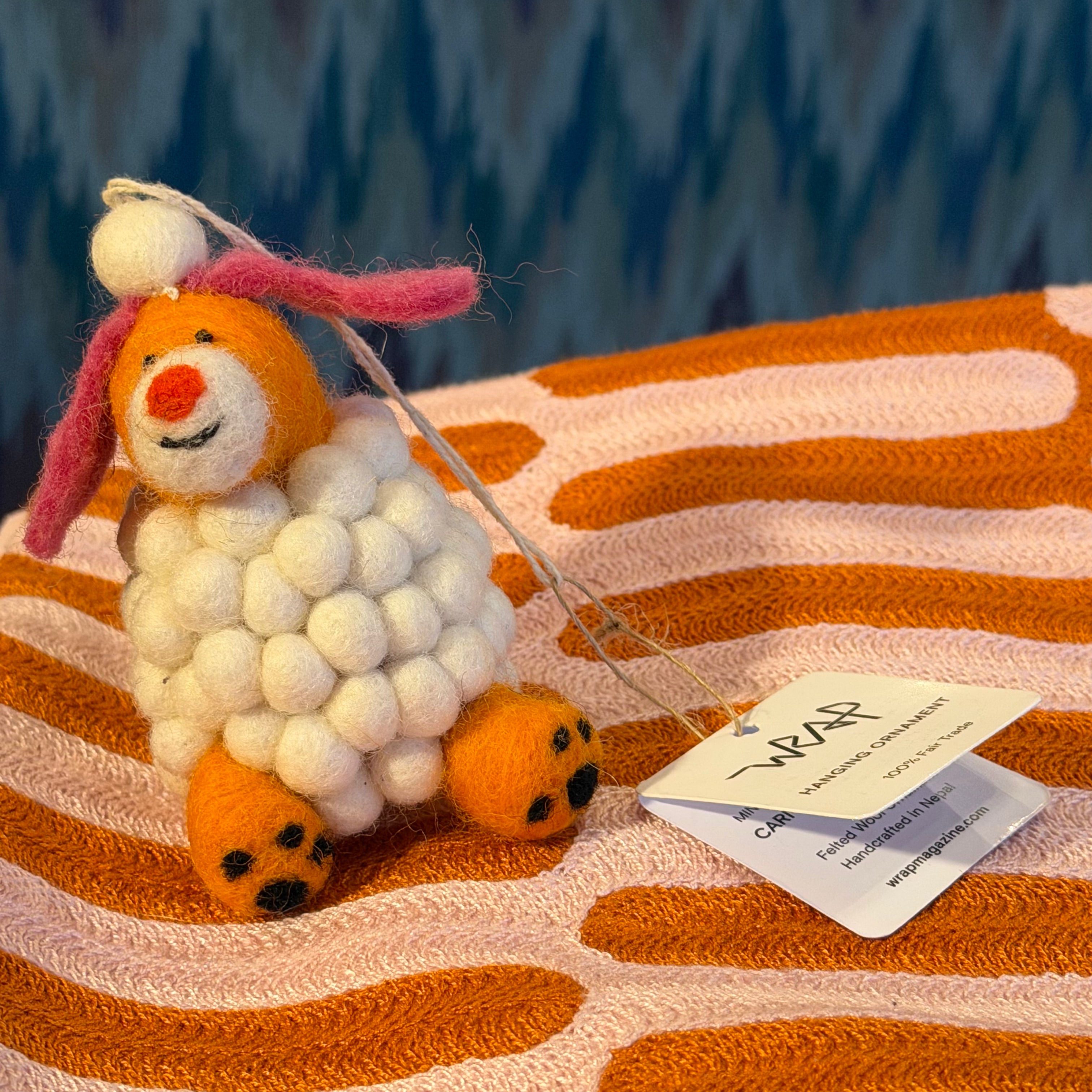 "Minu" Snowball Dog Felt Ornament - Wrap Magazine Holiday Ornaments Wrap Magazine