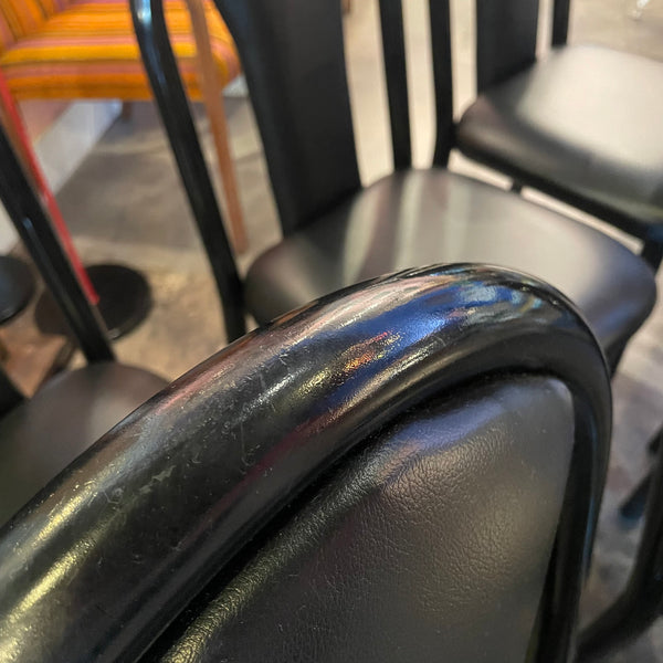1980's Black Vinyl Dining Chairs - 4 Available Chairs jack