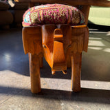 Vintage Mango Wood Elephant Stool ottoman CANDID HOME